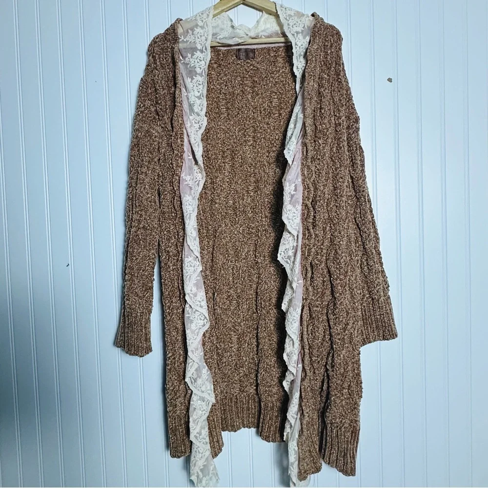 POL Tan Brown Open Cardigan Sweater Size Medium - Picture 7 of 12